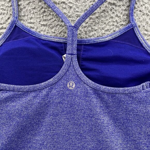 Lululemon Power Rose‎ Tank Top 4 Purple Heather Built In Y Bra Activewear Womens - Picture 4 of 10